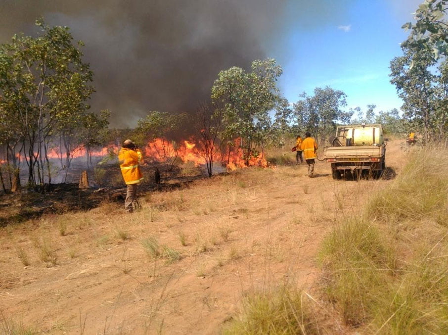 Image 2: Prescribed burning in Arnhem Land by the Indigenous rangers (Photo courtesy Jimmy Morrison)